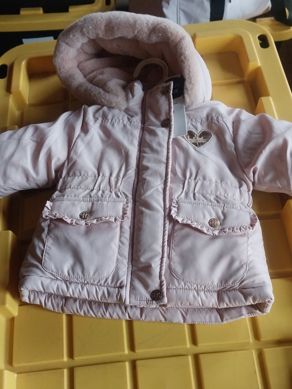 Nicole Miller Light Pink Puffer Jacket with Hood